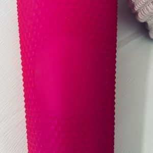 Matte hot pink Starbucks tumbler